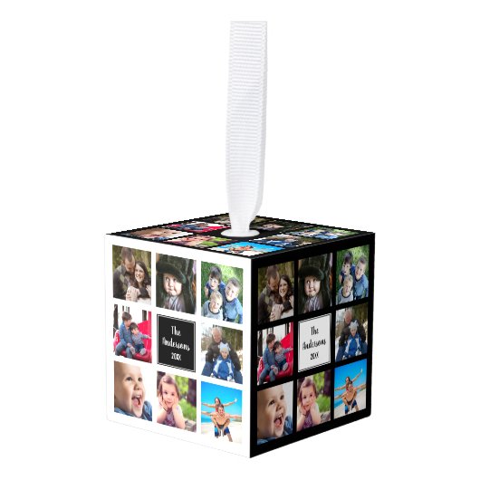 Familiefoto collage zwart-wit modern decoratie (Voorkant hoekig)