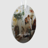 Familiefoto Custom Christmas Ornament (voorkant)