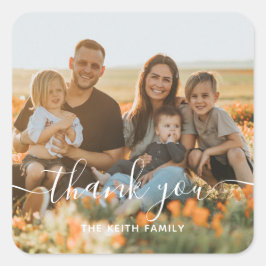 Familiefoto Dank Je Vierkante Sticker
