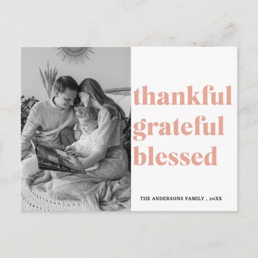 Familiefoto | Dankbaar dankbaar gezegend Briefkaart (Voorkant)