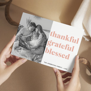 Familiefoto   Dankbaar dankbaar gezegend Briefkaart