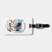 Familiefoto | Douanenaam Eenvoudig Zwart-Wit Bagagelabel (Voorkant horizontaal)