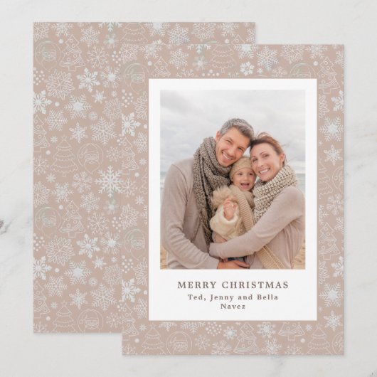 Familiefoto Editable Kleur Traditionele Kerstmis (Voorkant / Achterkant)