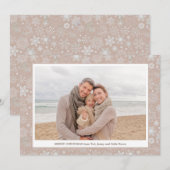 Familiefoto Editable Kleur Traditionele Kerstmis Feestdagenkaart (Voorkant / Achterkant)