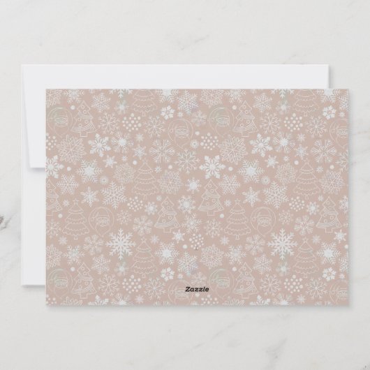 Familiefoto Editable Kleur Traditionele Kerstmis Feestdagenkaart (Achterkant)