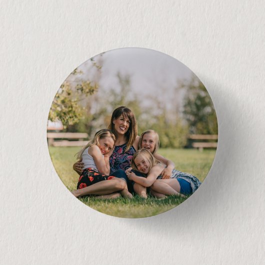 Familiefoto Eenvoudig gepersonaliseerd Ronde Button 3,2 Cm (Voorkant)