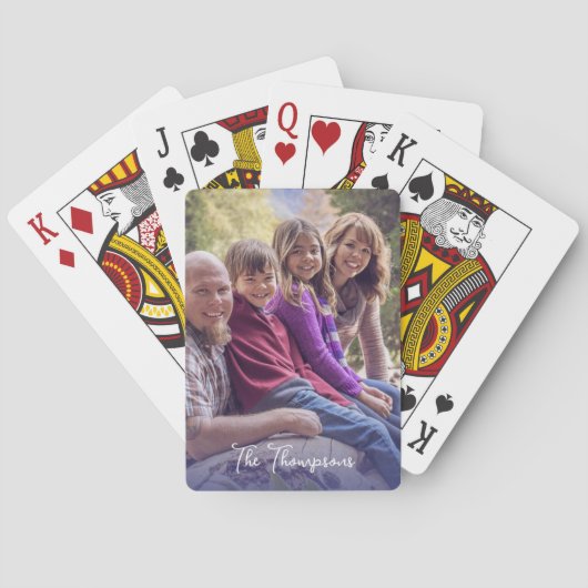 Familiefoto Eenvoudig Modern Pokerkaarten (Achterkant)