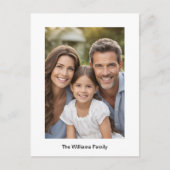 Familiefoto Eenvoudige Moderne Witte Grens Custom Briefkaart (Voorkant)