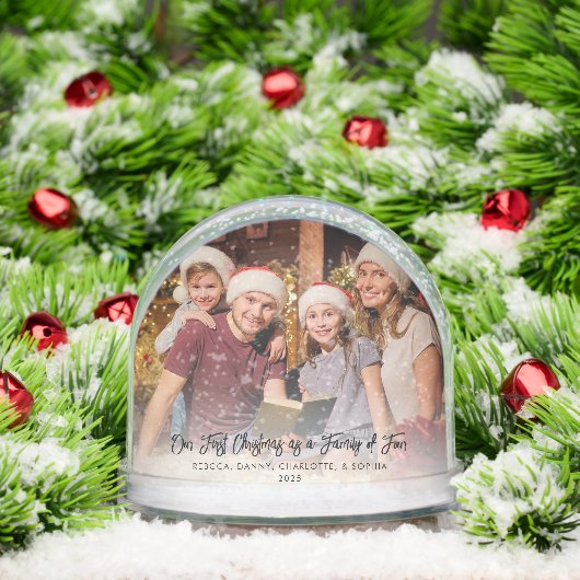 Familiefoto Eerste Kerst Feestdagen samen Sneeuwbol (Kerstmis)