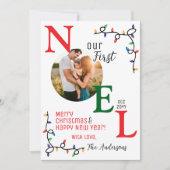 Familiefoto Eerste Kerstroman Feestdagenkaart (Voorkant)