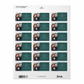 Familiefoto elegant dennengroen retouradres etiket (Full Sheet)