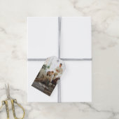 Familiefoto Elegant Modern Christmas Cadeaulabel (Met Touw)