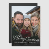 Familiefoto Elegant Script Prettig Kerstfeest 2026 (Voorkant / Achterkant)