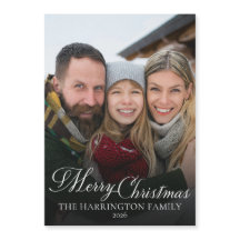 Familiefoto Elegant Script Prettig Kerstfeest 2026