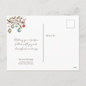 Familiefoto Elegant Script Waterverf Kerst Feestdagenkaart (Achterkant)