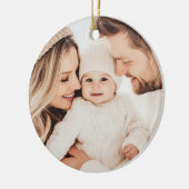 Familiefoto elegante grensnaam jaar grenen groen keramisch ornament (Links)