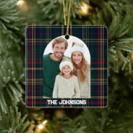 Familiefoto Elegante Kerstmis Geruite Ornament