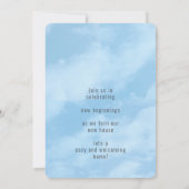 Familiefoto en Blue Sky Housewarming Uitnodiging (Achterkant)