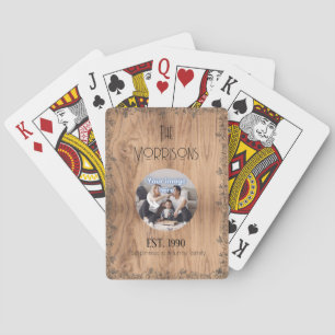 Familiefoto en naam Uw grappige offerte Rustie Pokerkaarten