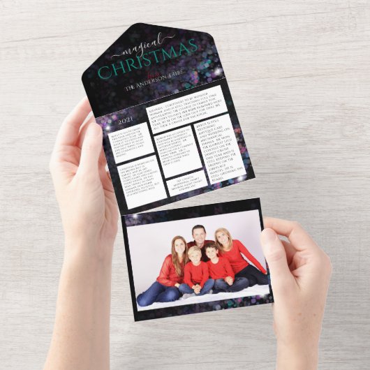 Familiefoto en nieuwsbrief kerstkaart all in one uitnodiging (Afscheurbaar)