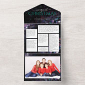 Familiefoto en nieuwsbrief met vakantiekaart all in one uitnodiging (Binnen)