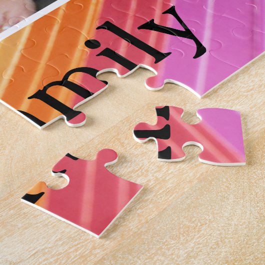 Familiefoto en personaliseer met Naam Legpuzzel (Zijkant)