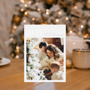 Familiefoto en simpele vreugde Prettig kerstfees Folie Feestdagenkaart