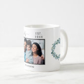 Familiefoto eucalyptus greenery witte naam koffiemok (Voorkant rechts)