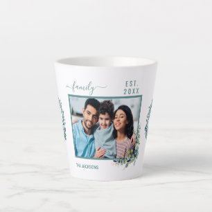 Familiefoto eucalyptus greenery witte naam latte mok