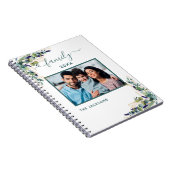 Familiefoto eucalyptus greenery witte naam notitieboek (Rechterzijde)