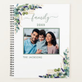 Familiefoto eucalyptus wit elegant 2025 planner (Voorkant)
