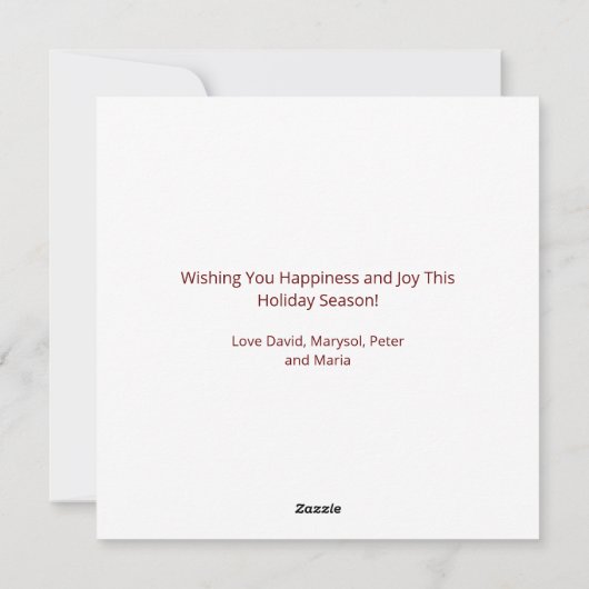 Familiefoto Feliz Navidad Modern Christmas Red Feestdagenkaart (Achterkant)