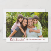 Familiefoto Feliz Navidad Modern Kerstmis Feestdagenkaart (Voorkant)