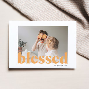 Familiefoto   Fijne Thanksgiving Gezegend Briefkaa Briefkaart