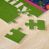 Familiefoto  Folk Butterfly Flowers Custom Legpuzzel (Zijkant)