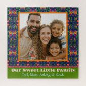 Familiefoto  Folk Butterfly Flowers Custom Legpuzzel (Verticaal)