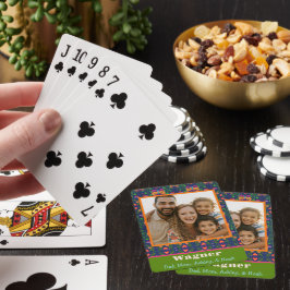 Familiefoto Folk Butterfly Flowers Custom Pokerkaarten