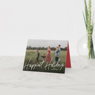 Familiefoto Gelukkig kerstfeest Vakantiefoto kaart