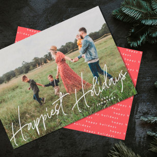 Familiefoto Gelukkig kerstfeest Vakantiefoto kaart