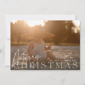 Familiefoto gelukkigste kerstfeestdag Fotokaart Feestdagenkaart (Voorkant)