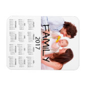 Familiefoto Gepersonaliseerd 2017 Kalender Magneet (Horizontaal)