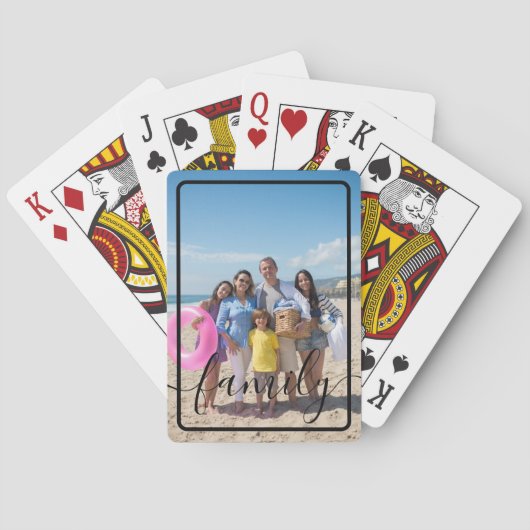 Familiefoto Gepersonaliseerde Douane Pokerkaarten (Achterkant)