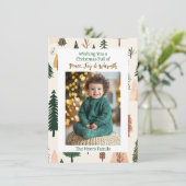 Familiefoto | Gepersonaliseerde kerstboom Kaart (Staand voorkant)