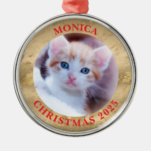 Familiefoto Glam Gold Marble Border Metalen Ornament