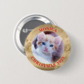 Familiefoto Glam Gold Marble Border Ronde Button 5,7 Cm (Voorkant /achterkant)