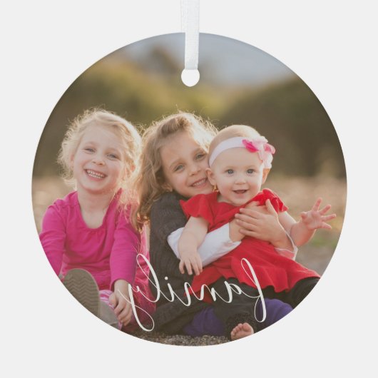 Familiefoto Glas Ornament (Achterkant)