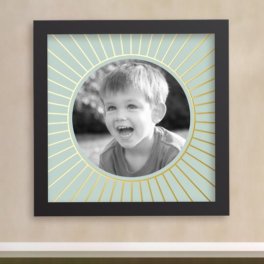 Familiefoto goud of zilver lijst groen zee folie afdrukken