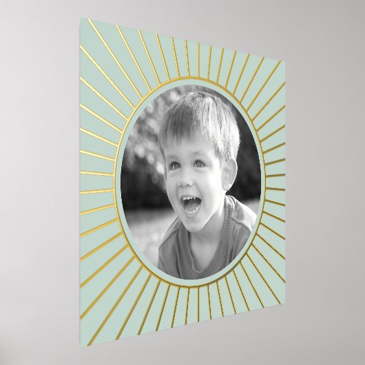 Familiefoto goud of zilver lijst groen zee folie afdrukken (Laagn)