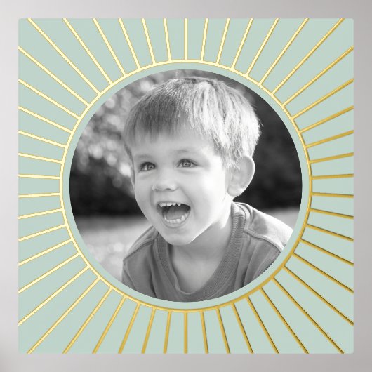 Familiefoto goud of zilver lijst groen zee folie afdrukken (Voorkant)