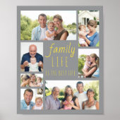 Familiefoto Gray en Gele Foto Collage Poster (Voorkant)